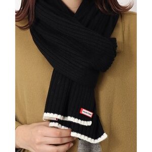 Hunter Original Rib Knit Scarf Black NWT
